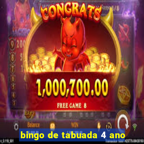 bingo de tabuada 4 ano